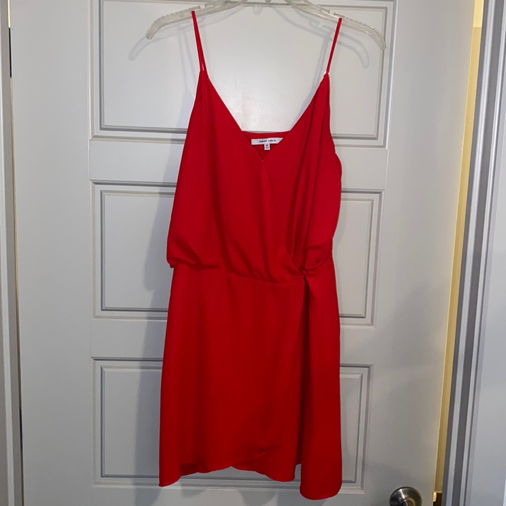 Red strappy dress